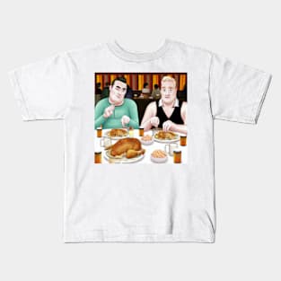 Gay Couple Celebrating Thanksgiving Dinner Kids T-Shirt